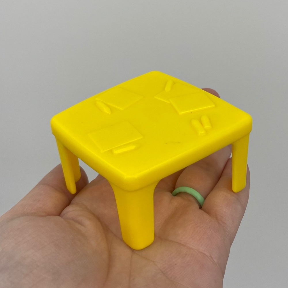 Fisher Price Little People Yellow Square Table Replacement Furniture Piece Craft